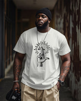 Big & Tall Men's Street Fashion Graffiti Smoke Point Printed Round Neck Short Sleeve T-Shirt